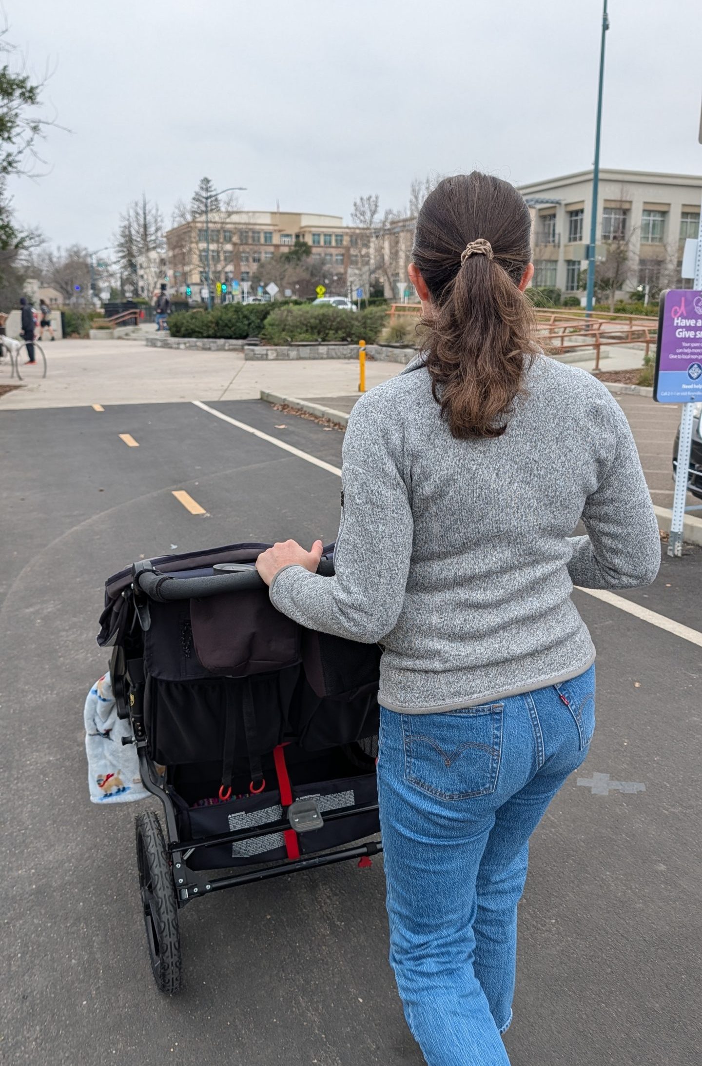 mom walking a stroller in Roseville, CA